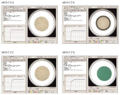 図６　MF法でのコロニー増殖曲線とシャーレ画像