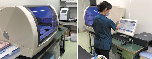 慶應義塾大学病院の検査室でフル稼働している「BD マックス™ システム」写真