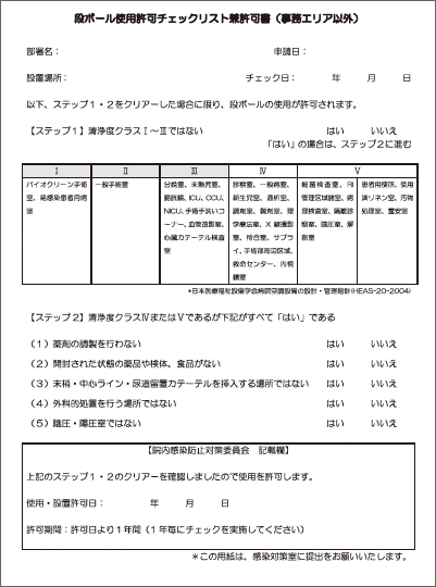 表4：段ボール使用許可チェックリスト兼許可書